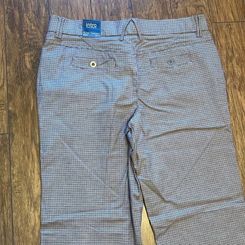 Intro Jonathan Ross Quiet Comfort Stretch Houndstooth Trouser 14 NWT Slimming